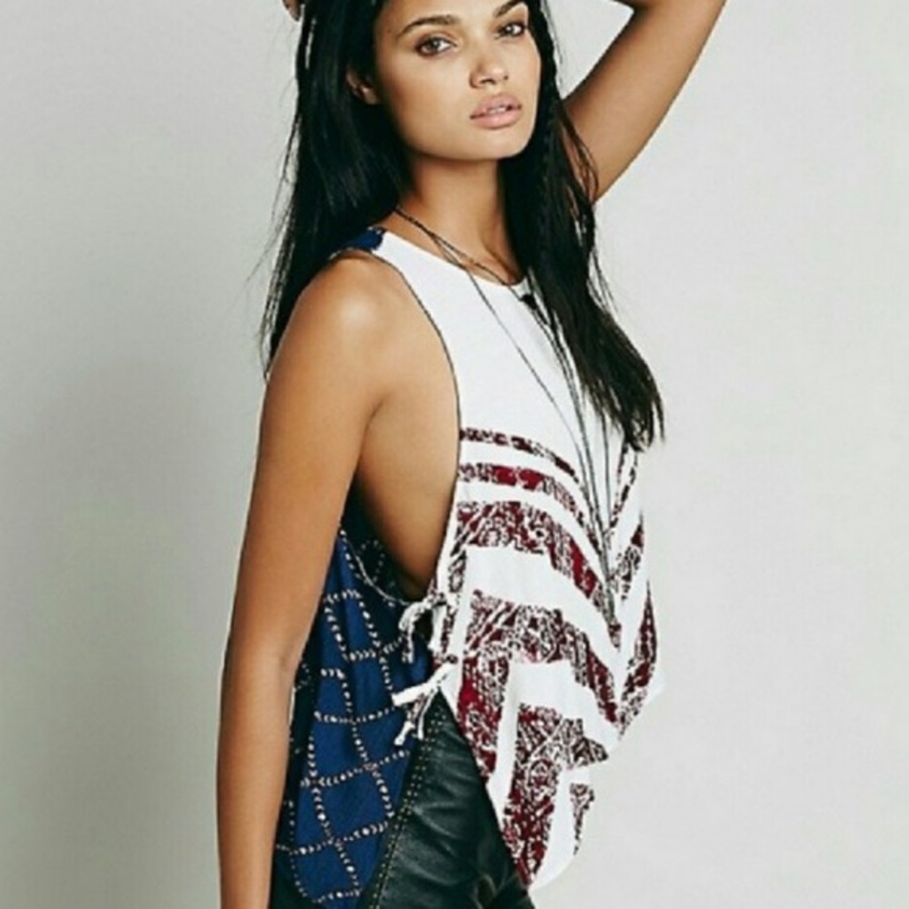 Free People touch of love side tie tank